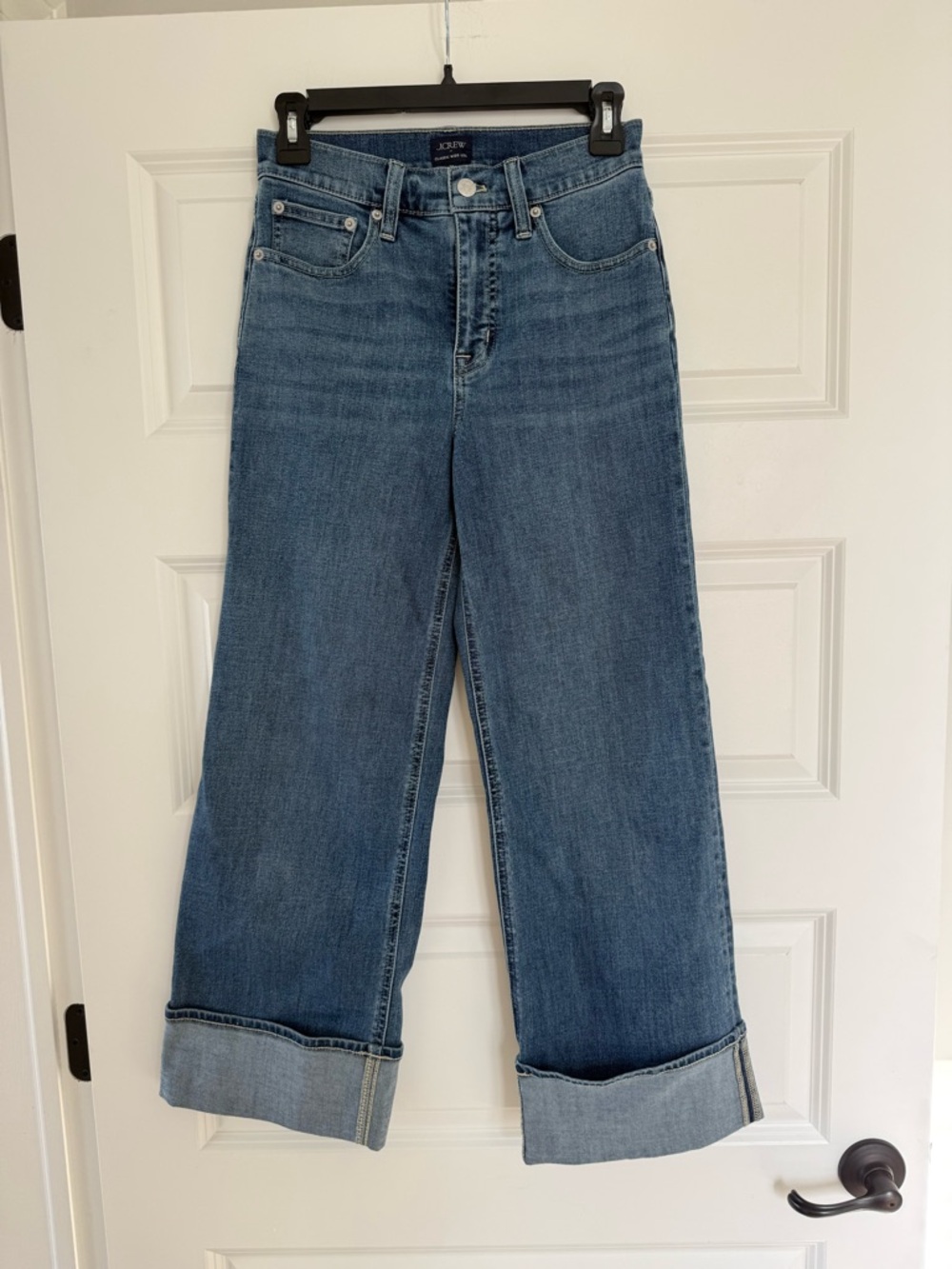 NWOT J.Crew Classic Wide Leg Cuffed Jeans